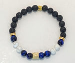 Men's Howlite & Blue Tigers Eye Bracelet