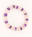 Rose Quartz & Amethyst bracelet with Rhinestone spacers